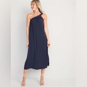 NWT Old Navy - One Shoulder Midi Shift Dress in Navy. Small